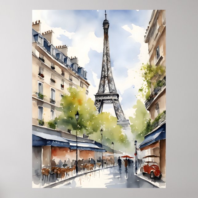 Poster Paris aquarelle (Devant)