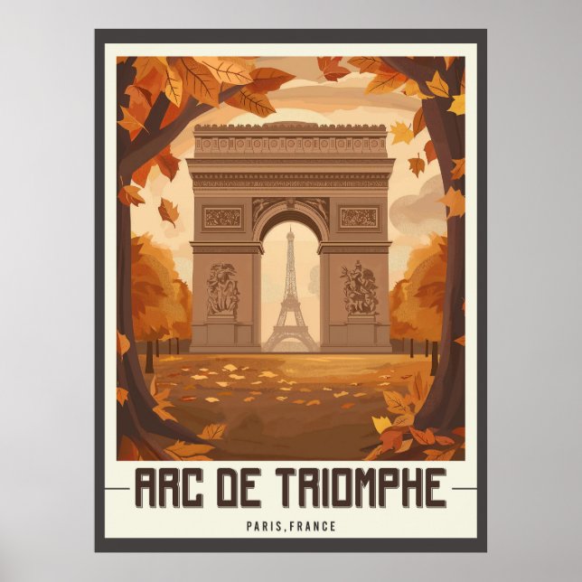 Poster Paris Arc de Triomphe Vintage (Devant)