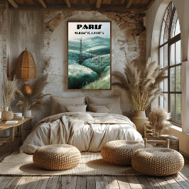 Poster París: Arte de línea con Coordenadas.