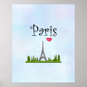 Poster Paris avec la Tour Eiffel