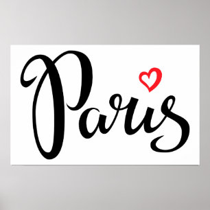 Poster Paris Brush Lettering