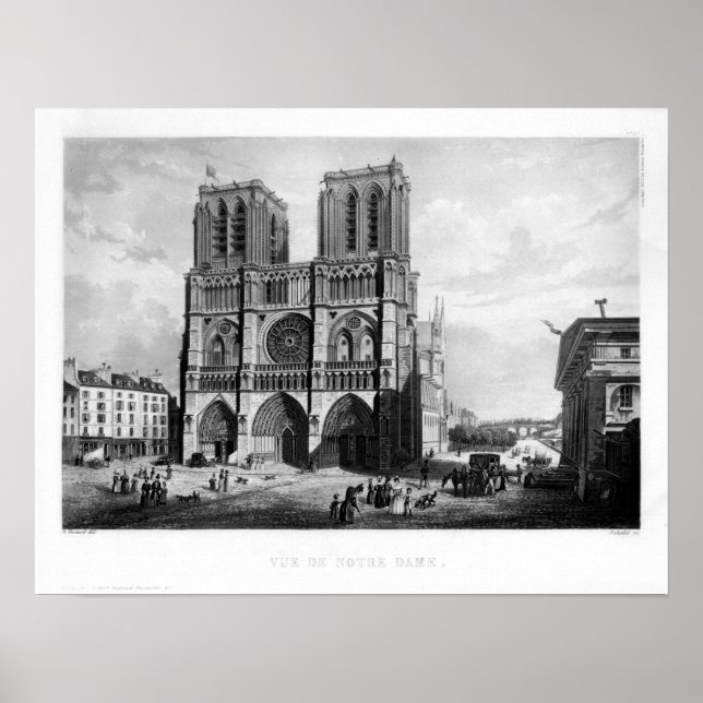 Poster Paris c. 1835 - Notre-Dame (Devant)