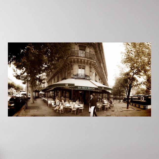 Poster Paris Cafe Scene (I) - Panorama (Devant)