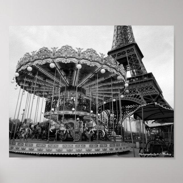 Poster Paris Carousel B&W (Devant)