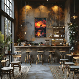 Poster París: Ciudad de Luz, Ciudad de Amor - Atardecer