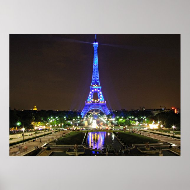 Poster Paris, France - Eiffel la nuit (Devant)