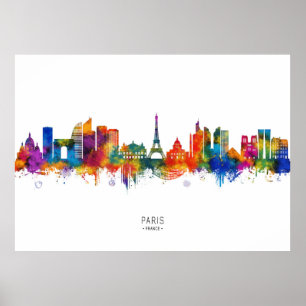 Poster Paris France Skyline