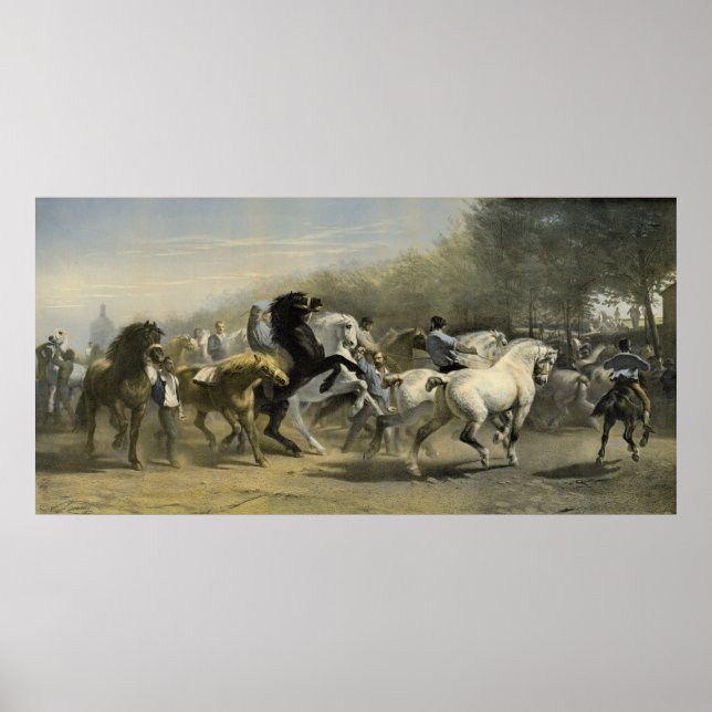 Poster Paris Horse Market 1855 (Devant)