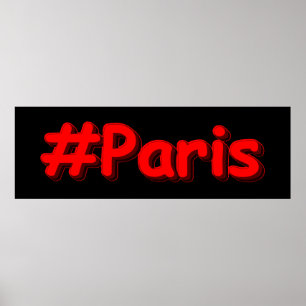 Poster "#Paris" Joli Design. Commandez dès maintenant