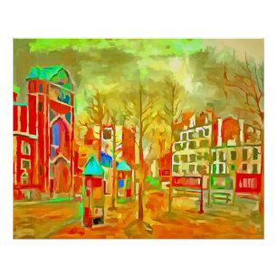 Poster Paris, la Place des Abbesses