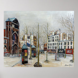 Poster Paris, la Place des Abbesses; Utrillo