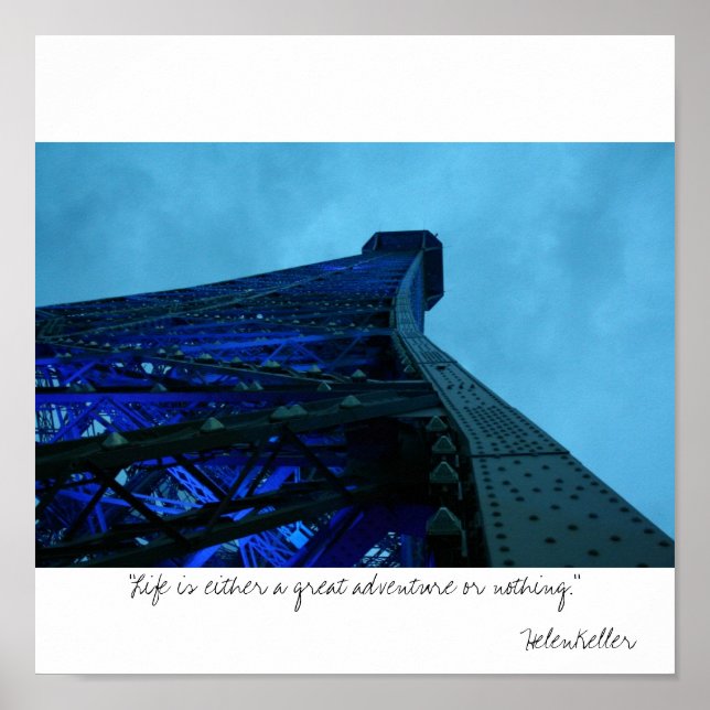 Poster paris "La vie est soit une grande aventure, soit.. (Devant)