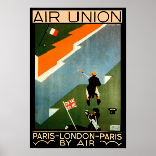Poster Paris - Londres - Paris par Air
