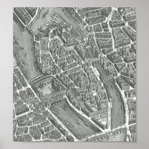 Poster Paris map Vintage – Île de la Cité