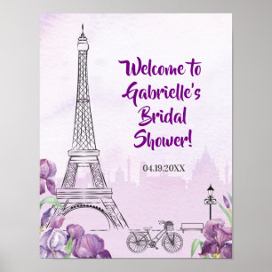 Poster Paris Purple Iris English Accueil Événement ou fêt