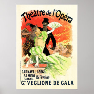 Poster PARIS THÉÂTRE DE L'OPÉRA Publicité Vintage