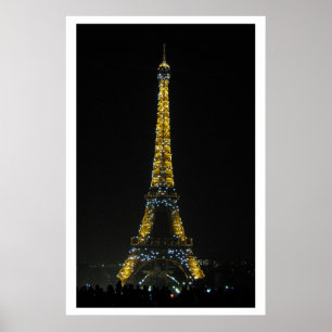 Poster Paris, Tour Eiffel à l'affiche de nuit