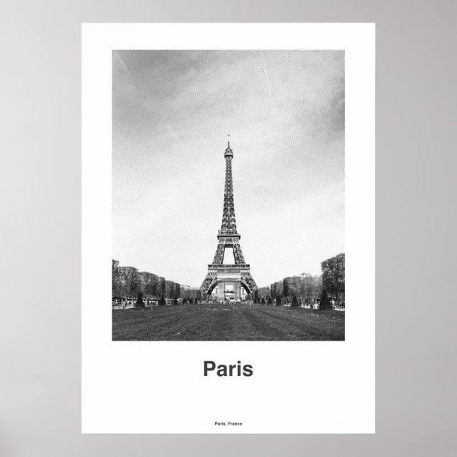 Poster Paris Tour Eiffel Imprimer, Paris Photo Noir Blanc (Devant)