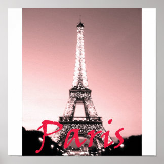 Poster Paris Tour Eiffel rose