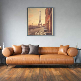 Poster Paris Vintage Travel | Tour Eiffel Pastel