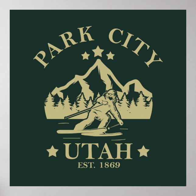 Poster Park City Utah ski (Devant)