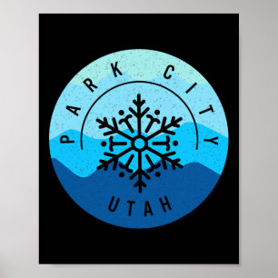 Poster Park City Utah Ski Ski Ski Snowboard Snow