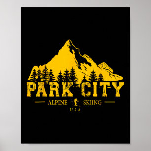 Poster Park City Utah Usa Station de ski alpin Souven