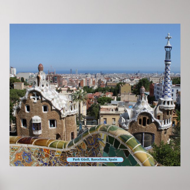 Poster Park Güell, Barcelone, Espagne (Devant)