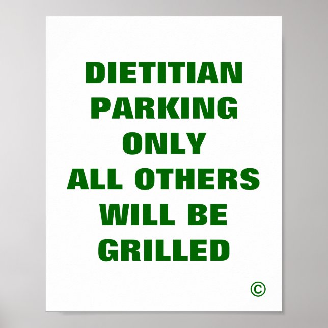 Poster Parking Diététique Seulement Tous Les Autres Grill (Devant)