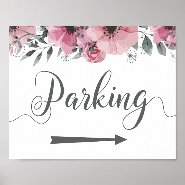 Poster Parking Instructions Signer Flèche droite (Devant)