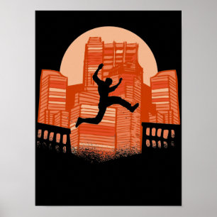 Poster Parkour, freerunner, parkour runner gift