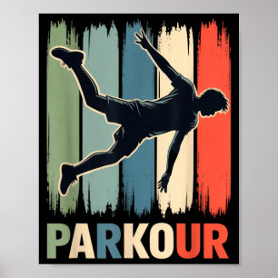 Poster Parkour, Gymnaste Urbain, Traceur, Coureur