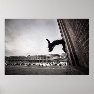 Poster Parkour mur de l'athlète flip San Marco Carré Veni