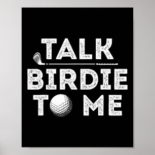 Poster Parle-moi petit oiseau - Pun joueur de golf drôle