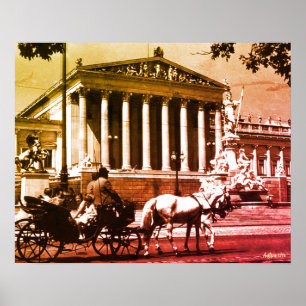 Poster Parlement de Vienne Autriche vintage