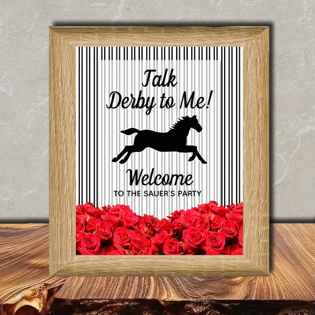 Poster Parlez Derby à moi hippocampe Bienvenue (Talk Derby to Me Racehorse Welcome Poster - INSTANT DOWNLOAD and/or PRINTED)