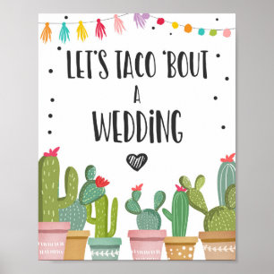 Poster Parlons Tacos de Signe de Table de Fête de Mariage