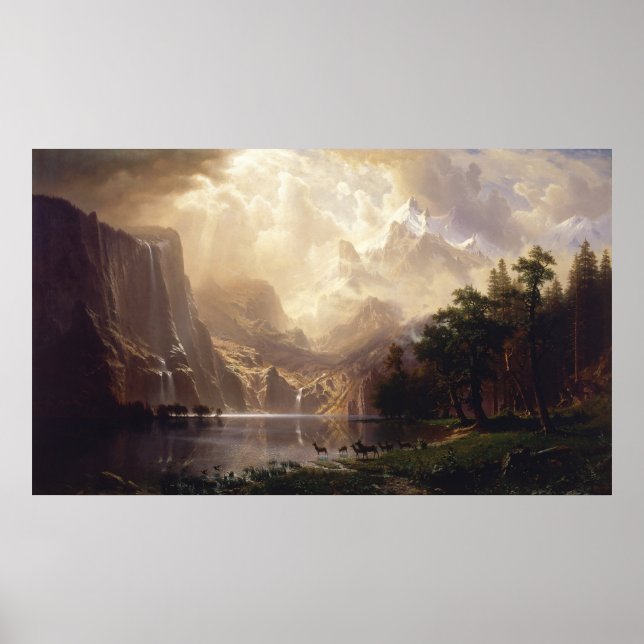 Poster Parmi la Sierra Nevada, CA par Albert Bierstadt (Devant)