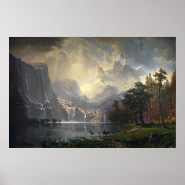 Poster Parmi La Sierra Nevada Par Albert Bierstadt (Devant)