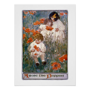 Poster Parmi les coquelicots, Jessie Willcox Smith