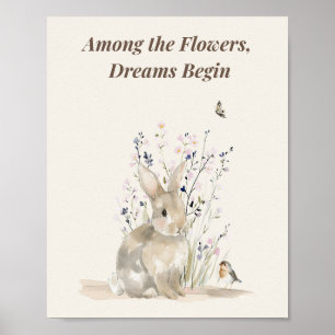 Poster Parmi les fleurs les rêves commencent