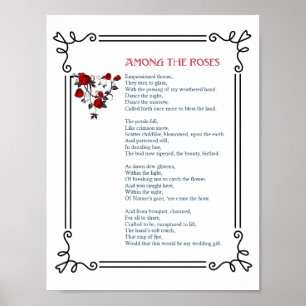 Poster Parmi les roses - beau poème d'amour - copie