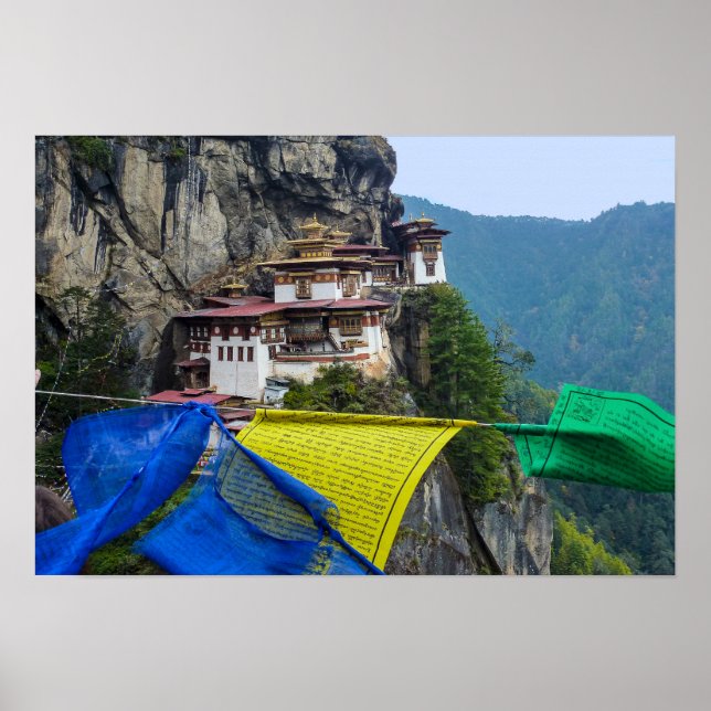 Poster Paro Taktsang : Le monastère du nid de tigre - Bho (Devant)