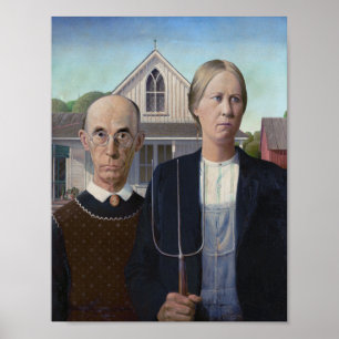 Poster Parodie de l'American Gothic : Duo travesti