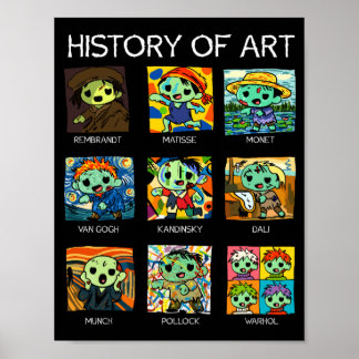 Poster Parodie de zombie sur l'histoire de l'art