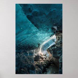 Poster Parois bleues d'une grotte de glace