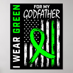 Poster Parrain Vert Maladie du rein Cérébrale Palsie Awar