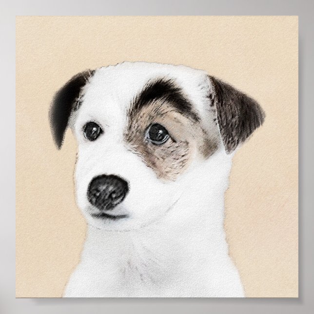 Poster Parson Jack Russell Terrier Peinture - Chien Art (Devant)