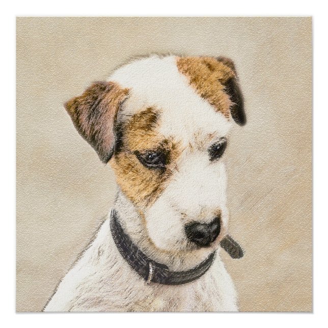 Poster Parson Jack Russell Terrier Peinture - Chien Art (Devant)