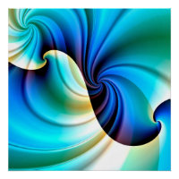 Part of a Wave (turquoise-ultramarine-yellow)